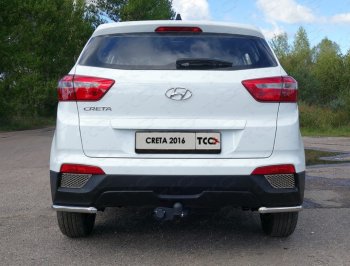 Защита заднего бампера (уголки, d42,4 мм) TCC Hyundai Creta  GS (2015-2021) дорестайлинг, рестайлинг