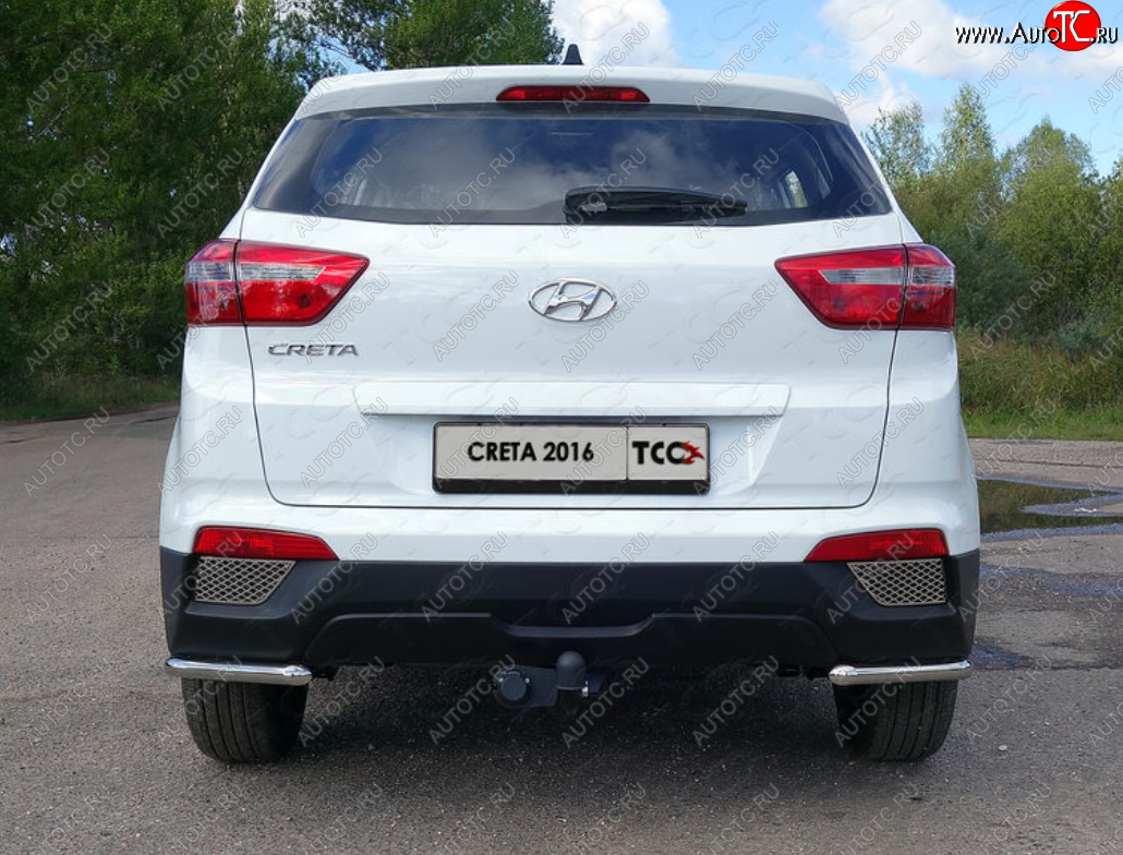 11 749 р. Защита заднего бампера (уголки, d42,4 мм) TCC  Hyundai Creta  GS (2015-2021) дорестайлинг, рестайлинг  с доставкой в г. Кемерово