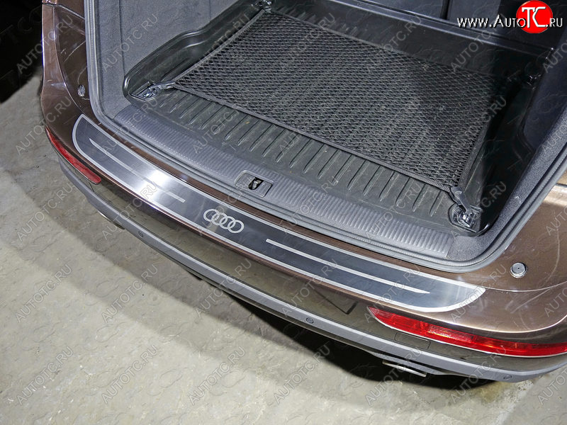 6 999 р. Накладка на задний бампер, ТСС Тюнинг  Audi Q5  8R (2008-2017) дорестайлинг, рестайлинг (лист шлифованный логотип audi)  с доставкой в г. Кемерово