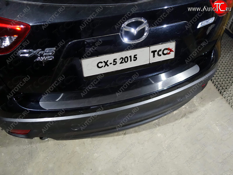 2 599 р. Накладка на задний бампер, ТСС Тюнинг  Mazda CX-5  KE (2015-2017) рестайлинг (лист шлифованный 1мм)  с доставкой в г. Кемерово