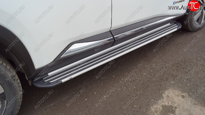 21 999 р. Пороги алюминиевые Slim Line ТСС Тюнинг  Nissan X-trail  4 T33 (2021-2025) дорестайлинг (Silver)  с доставкой в г. Кемерово