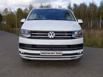 20 599 р. Защита переднего бампера нижняя d60,3 мм ТСС Тюнинг  Volkswagen Transporter  T6 (2015-2019) дорестайлинг (нержавейка)  с доставкой в г. Кемерово. Увеличить фотографию 1