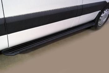 Правый порог алюминиевый Slim line ТСС Тюнинг Sollers Atlant (2022-2025) автобус, цельнометаллический фургон (Black)