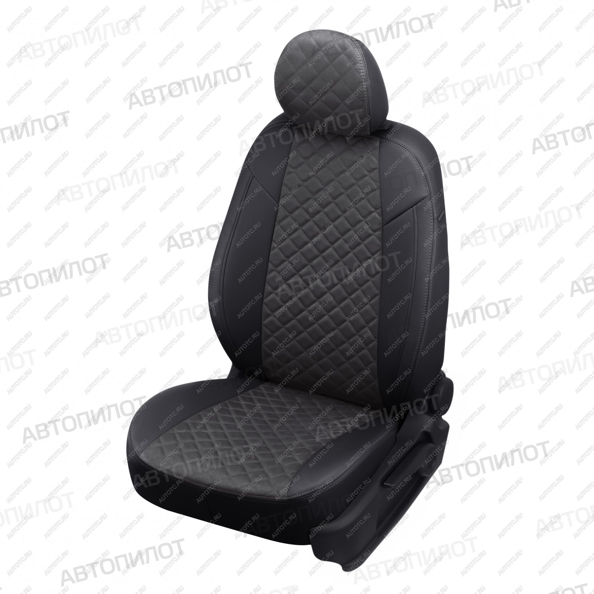 8 749 р. Чехлы на сиденья Алькантара ромб (экокожа) Автопилот  Chery Tiggo 7 PRO (2019-2025) (черный/темно-серый)  с доставкой в г. Кемерово