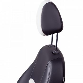 5 799 р. Комплект чехлов для сидений (РЗС 60/40 3Г Илана+Орегон) ТУРИН СТ Lord Autofashion KIA Soul SK3 (2018-2022) (черный, вставка белая, строчка белая)  с доставкой в г. Кемерово. Увеличить фотографию 4