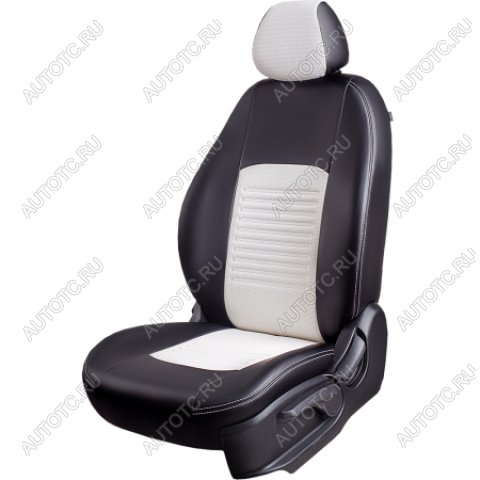 5 799 р. Комплект чехлов для сидений (РЗС 60/40 3Г Илана+Орегон) ТУРИН СТ Lord Autofashion KIA Soul SK3 (2018-2022) (черный, вставка белая, строчка белая)  с доставкой в г. Кемерово