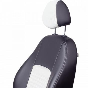 5 799 р. Комплект чехлов для сидений (РЗС 60/40 3Г Илана+Орегон) ТУРИН СТ Lord Autofashion KIA Soul SK3 (2018-2022) (черный, вставка белая, строчка белая)  с доставкой в г. Кемерово. Увеличить фотографию 8