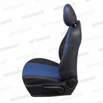8 499 р.  Чехлы на сиденья Ромб (раздел. 40/20/40 экокожа) Автопилот  Лада 2110 - Приора  2171 (черный/синий)  с доставкой в г. Кемерово. Увеличить фотографию 4