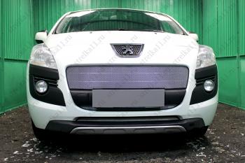 3 149 р. Защита радиатора (верх) Стрелка11 Стандарт  Peugeot 3008 (2009-2013) дорестайлинг (хром)  с доставкой в г. Кемерово. Увеличить фотографию 2
