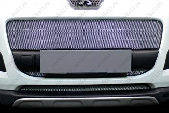 3 149 р. Защита радиатора (верх) Стрелка11 Стандарт  Peugeot 3008 (2009-2013) дорестайлинг (хром)  с доставкой в г. Кемерово. Увеличить фотографию 3