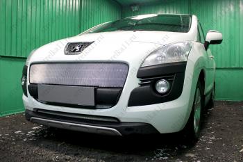 Защита радиатора (верх) Стрелка11 Стандарт Peugeot 3008 (2009-2013) дорестайлинг (хром)