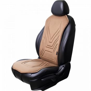 2 579 р. Накидка на сиденье (1 место Афины) ЛЮКС ст АЛЬБИОН Lord Autofashion   (бежевый, строчка коричневая)  с доставкой в г. Кемерово. Увеличить фотографию 3