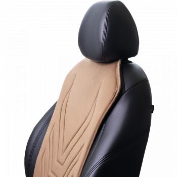 2 579 р. Накидка на сиденье (1 место Афины) ЛЮКС ст АЛЬБИОН Lord Autofashion   (бежевый, строчка коричневая)  с доставкой в г. Кемерово. Увеличить фотографию 5