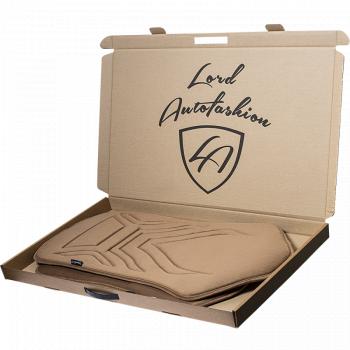 2 579 р. Накидка на сиденье (1 место Афины) ЛЮКС ст АЛЬБИОН Lord Autofashion   (бежевый, строчка коричневая)  с доставкой в г. Кемерово. Увеличить фотографию 6
