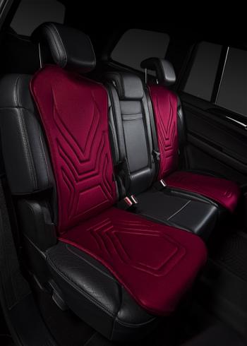 2 579 р. Накидка на сиденье (1 место Афины) ЛЮКС ст АЛЬБИОН Lord Autofashion   (бордовый, строчка бордовая)  с доставкой в г. Кемерово. Увеличить фотографию 4