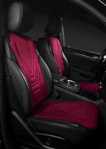 2 579 р. Накидка на сиденье (1 место Афины) ЛЮКС ст АЛЬБИОН Lord Autofashion   (бордовый, строчка бордовая)  с доставкой в г. Кемерово. Увеличить фотографию 6