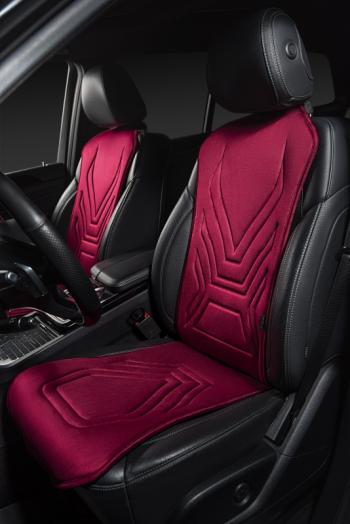 2 579 р. Накидка на сиденье (1 место Афины) ЛЮКС ст АЛЬБИОН Lord Autofashion   (бордовый, строчка бордовая)  с доставкой в г. Кемерово. Увеличить фотографию 2