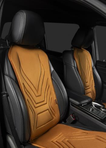 2 579 р. Накидка на сиденье (1 место Афины) ЛЮКС ст АЛЬБИОН Lord Autofashion   (бронза, строчка светло-коричневая)  с доставкой в г. Кемерово. Увеличить фотографию 5