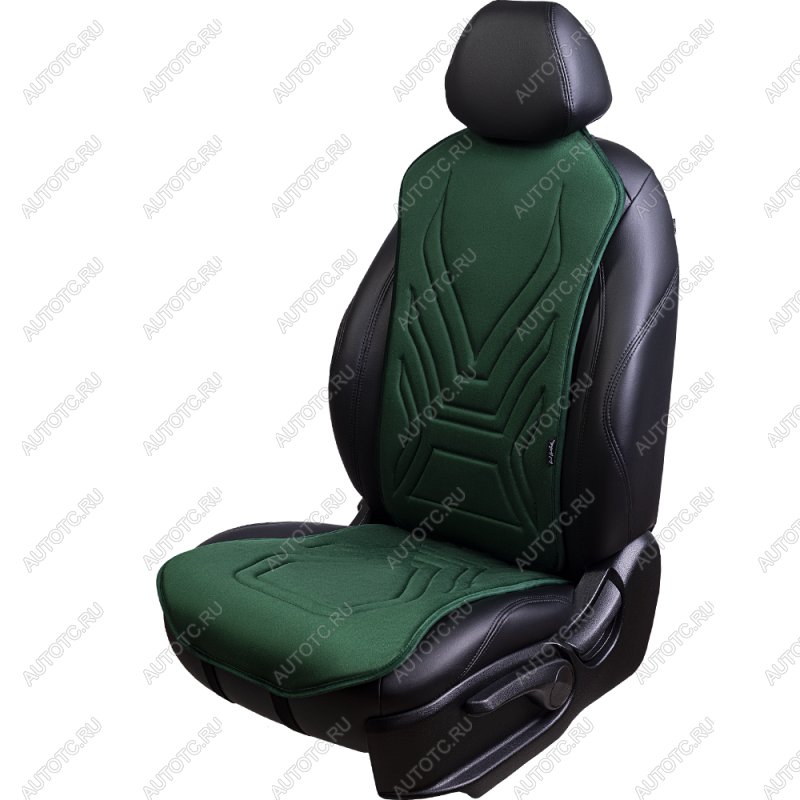 2 579 р. Накидка на сиденье (1 место Афины) ЛЮКС ст АЛЬБИОН Lord Autofashion   (зеленый, строчка темно-зеленая)  с доставкой в г. Кемерово