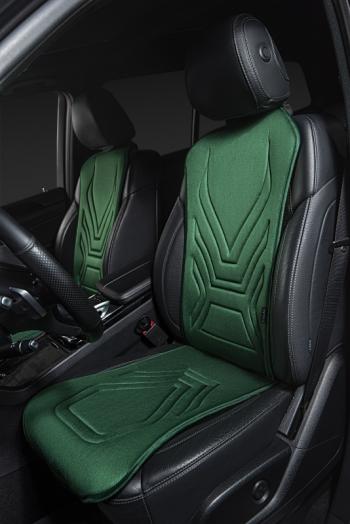 2 579 р. Накидка на сиденье (1 место Афины) ЛЮКС ст АЛЬБИОН Lord Autofashion   (зеленый, строчка темно-зеленая)  с доставкой в г. Кемерово. Увеличить фотографию 9