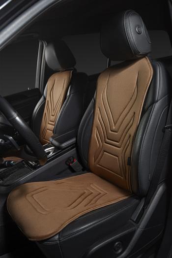 3 299 р.  Накидка на сиденье (1 место Афины) ЛЮКС ст АЛЬБИОН Lord Autofashion   (коричневый, строчка коричневая)  с доставкой в г. Кемерово. Увеличить фотографию 3