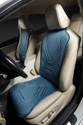 2 579 р. Накидка на сиденье (1 место Афины) ЛЮКС ст АЛЬБИОН Lord Autofashion   (мурена, строчка серо-голубая)  с доставкой в г. Кемерово. Увеличить фотографию 4