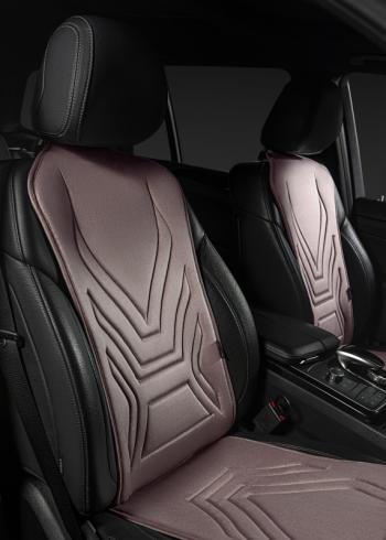 2 579 р. Накидка на сиденье (1 место Афины) ЛЮКС ст АЛЬБИОН Lord Autofashion   (розовый, строчка бежевая)  с доставкой в г. Кемерово. Увеличить фотографию 5