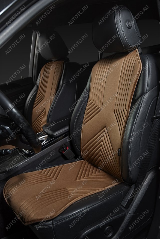 2 579 р. Накидка на сиденье (1 место Афины) ЛЮКС ст ВАН ВЭЙ Lord Autofashion   (коричневый, строчка коричневая)  с доставкой в г. Кемерово