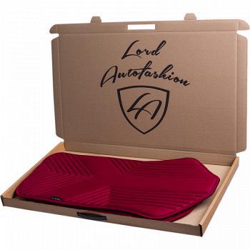 2 579 р. Накидка на сиденье (1 место Афины) ЛЮКС ст ВАН ВЭЙ Lord Autofashion   (красный, строчка темно-красный)  с доставкой в г. Кемерово. Увеличить фотографию 2