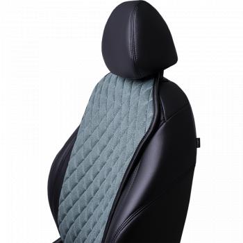 1 189 р. Накидка на сиденье (1 место Каир) ЛЮКС ст РОМБ Lord Autofashion   (зеленый, строчка серая)  с доставкой в г. Кемерово. Увеличить фотографию 3