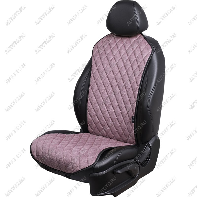 1 189 р. Накидка на сиденье (1 место Каир) ЛЮКС ст РОМБ Lord Autofashion   (розовый, строчка бежевая)  с доставкой в г. Кемерово