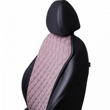 1 189 р. Накидка на сиденье (1 место Каир) ЛЮКС ст РОМБ Lord Autofashion   (розовый, строчка бежевая)  с доставкой в г. Кемерово. Увеличить фотографию 3