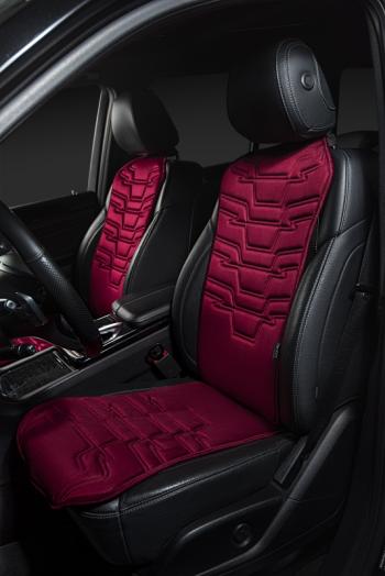 3 299 р. Накидка на сиденье (1 место Афины) ЛЮКС ст ФОРТ Lord Autofashion   (бордовый, строчка бордовая)  с доставкой в г. Кемерово. Увеличить фотографию 4