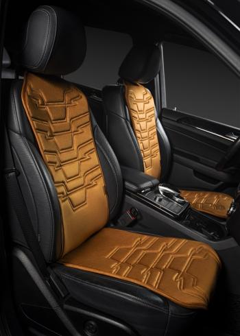 2 579 р. Накидка на сиденье (1 место Афины) ЛЮКС ст ФОРТ Lord Autofashion   (бронза, строчка светло-коричневая)  с доставкой в г. Кемерово. Увеличить фотографию 2