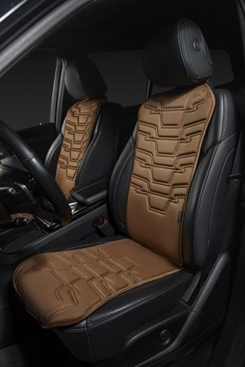 2 579 р. Накидка на сиденье (1 место Афины) ЛЮКС ст ФОРТ Lord Autofashion   (коричневый, строчка коричневая)  с доставкой в г. Кемерово. Увеличить фотографию 3