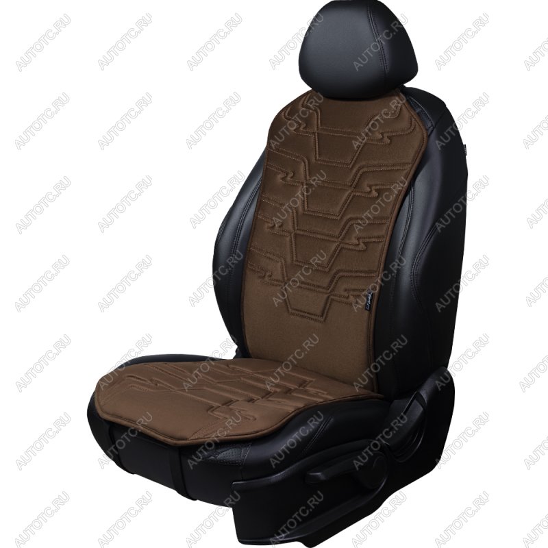 2 579 р. Накидка на сиденье (1 место Афины) ЛЮКС ст ФОРТ Lord Autofashion   (коричневый, строчка коричневая)  с доставкой в г. Кемерово