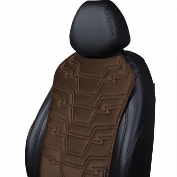 2 579 р. Накидка на сиденье (1 место Афины) ЛЮКС ст ФОРТ Lord Autofashion   (коричневый, строчка коричневая)  с доставкой в г. Кемерово. Увеличить фотографию 7