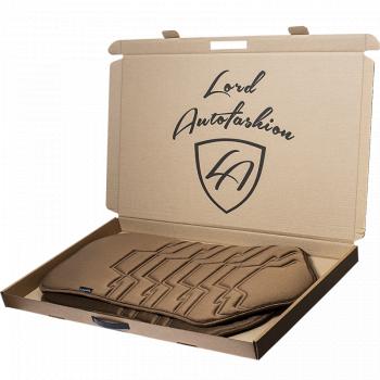 2 579 р. Накидка на сиденье (1 место Афины) ЛЮКС ст ФОРТ Lord Autofashion   (коричневый, строчка коричневая)  с доставкой в г. Кемерово. Увеличить фотографию 8