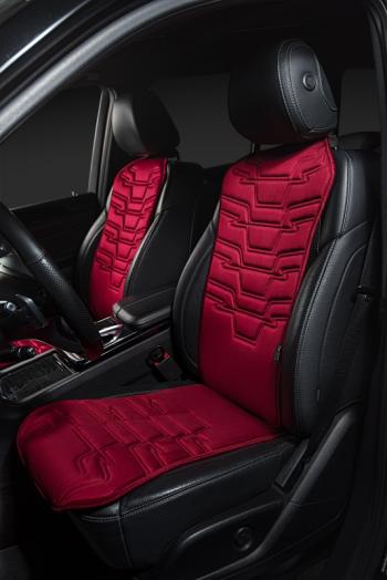 2 579 р. Накидка на сиденье (1 место Афины) ЛЮКС ст ФОРТ Lord Autofashion   (красный, строчка темно-красная)  с доставкой в г. Кемерово. Увеличить фотографию 2
