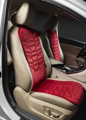 2 579 р. Накидка на сиденье (1 место Афины) ЛЮКС ст ФОРТ Lord Autofashion   (красный, строчка темно-красная)  с доставкой в г. Кемерово. Увеличить фотографию 5