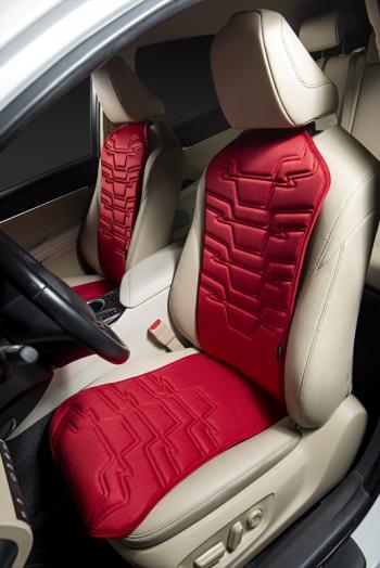 2 579 р. Накидка на сиденье (1 место Афины) ЛЮКС ст ФОРТ Lord Autofashion   (красный, строчка темно-красная)  с доставкой в г. Кемерово. Увеличить фотографию 7