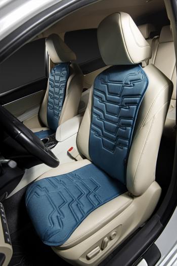 2 579 р. Накидка на сиденье (1 место Афины) ЛЮКС ст ФОРТ Lord Autofashion   (мурена, строчка серо-голубая)  с доставкой в г. Кемерово. Увеличить фотографию 3
