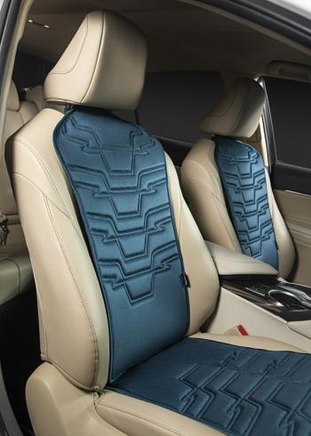 2 579 р. Накидка на сиденье (1 место Афины) ЛЮКС ст ФОРТ Lord Autofashion   (мурена, строчка серо-голубая)  с доставкой в г. Кемерово. Увеличить фотографию 4