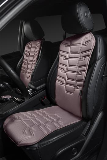 2 579 р. Накидка на сиденье (1 место Афины) ЛЮКС ст ФОРТ Lord Autofashion   (розовый, строчка бежевая)  с доставкой в г. Кемерово. Увеличить фотографию 2