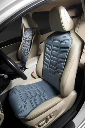 2 579 р. Накидка на сиденье (1 место Афины) ЛЮКС ст ФОРТ Lord Autofashion   (серо-голубой, строчка серо-голубая)  с доставкой в г. Кемерово. Увеличить фотографию 3