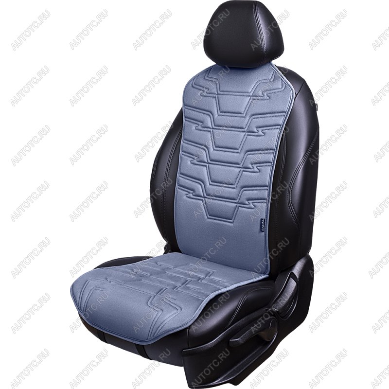 2 579 р. Накидка на сиденье (1 место Афины) ЛЮКС ст ФОРТ Lord Autofashion   (серо-голубой, строчка серо-голубая)  с доставкой в г. Кемерово