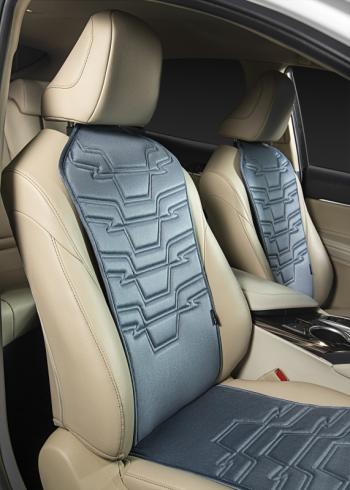2 579 р. Накидка на сиденье (1 место Афины) ЛЮКС ст ФОРТ Lord Autofashion   (серо-голубой, строчка серо-голубая)  с доставкой в г. Кемерово. Увеличить фотографию 5