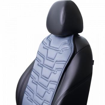 2 579 р. Накидка на сиденье (1 место Афины) ЛЮКС ст ФОРТ Lord Autofashion   (серо-голубой, строчка серо-голубая)  с доставкой в г. Кемерово. Увеличить фотографию 6
