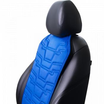 2 579 р. Накидка на сиденье (1 место Афины) ЛЮКС ст ФОРТ Lord Autofashion   (синий, строчка темно-синяя)  с доставкой в г. Кемерово. Увеличить фотографию 11