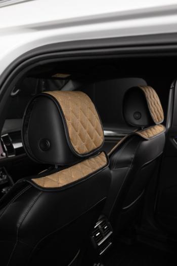 2 899 р. Накидка на сиденье (2 места Каир) ТЕЙЛОР ст БАЙРОН Lord Autofashion   (бронза, строчка бежевая)  с доставкой в г. Кемерово. Увеличить фотографию 6